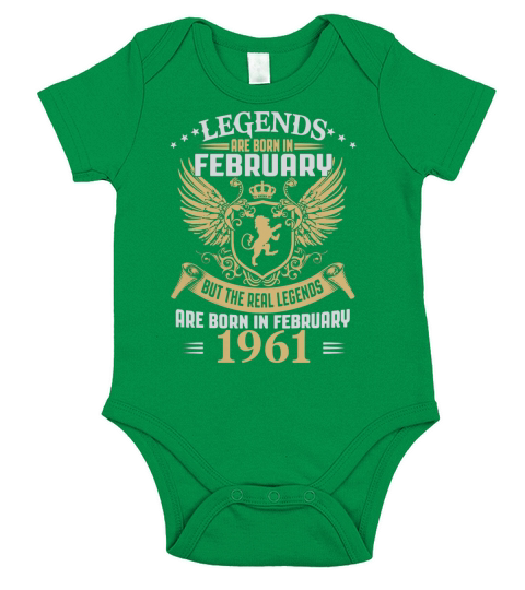 Legends Are Born In February 1961 T-Shirt Short Sleeve Baby One-Piece