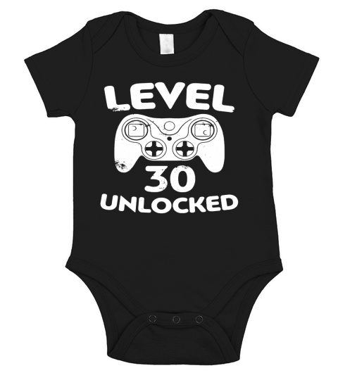 Level 30 Unlocked T-Shirt Video Gamer 30th Birthday Gift Short Sleeve Baby One-Piece