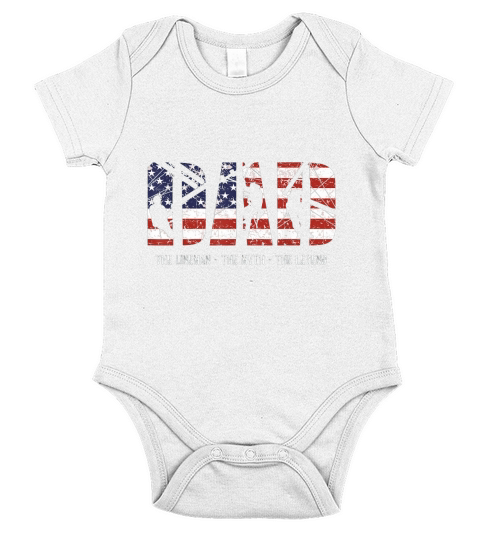 Lineman Dad Myth Legend American Flag shirt Short Sleeve Baby One-Piece