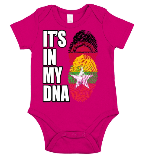 Malawian And Burmese Mix Heritage DNA Flag Short Sleeve Baby One-Piece
