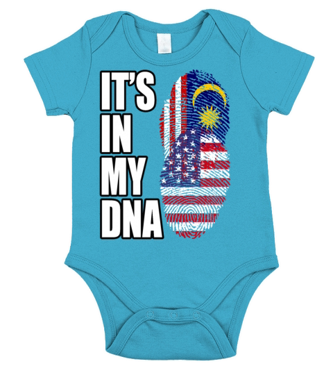 Malaysian And American Mix Heritage DNA Flag Short Sleeve Baby One-Piece
