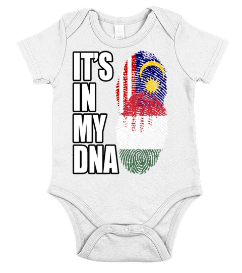 Malaysian And Hungarian Mix Heritage DNA Flag Short Sleeve Baby One-Piece