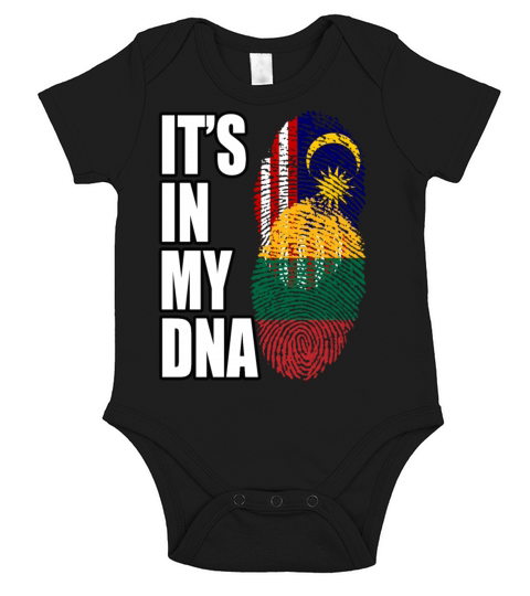 Malaysian And Lithuanian Mix Heritage DNA Flag Short Sleeve Baby One-Piece