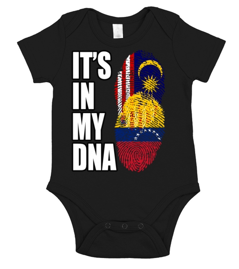 Malaysian And Venezuelan Mix Heritage DNA Flag Short Sleeve Baby One-Piece