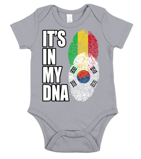 Malian And South Korean Mix Heritage DNA Flag Short Sleeve Baby One-Piece