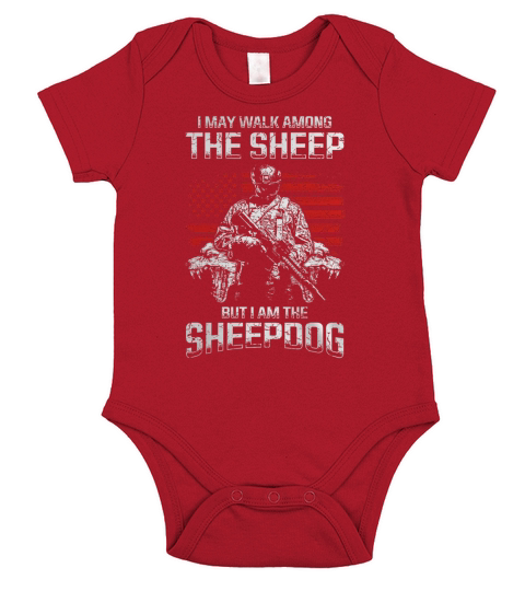 MILITARY - I AM A SHEEPDOG Short Sleeve Baby One-Piece