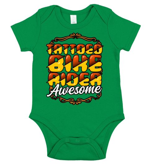Motorbike Tattoed Bikerider Awesome Short Sleeve Baby One-Piece