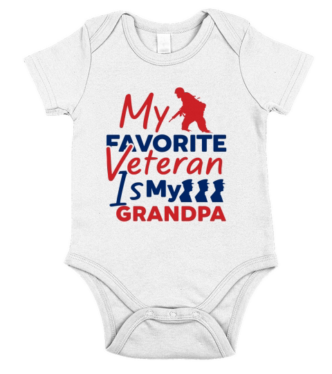 My Favorite Veteran Is My Grandpa Short Sleeve Baby One-Piece