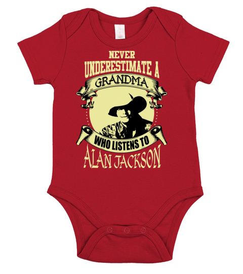 Never Underestimate A Grandma Who Listens To Alan Jackson Short Sleeve Baby One-Piece
