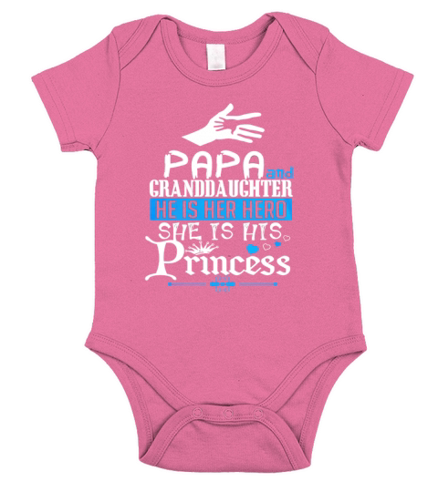 Papa And Granddaughter Short Sleeve Baby One-Piece
