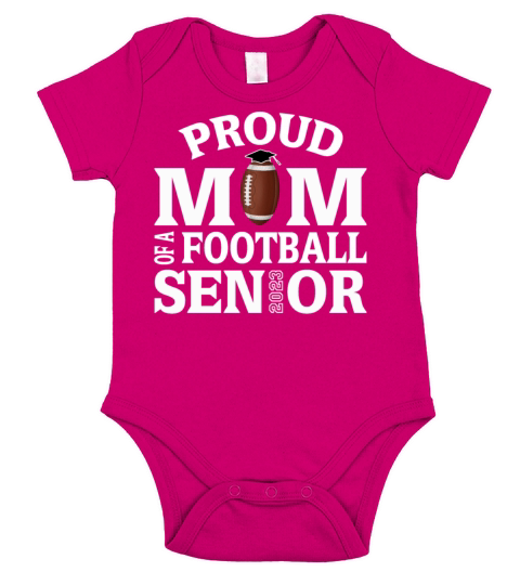 Proud Mom of a Football Senior Class Of 2023 Short Sleeve Baby One-Piece