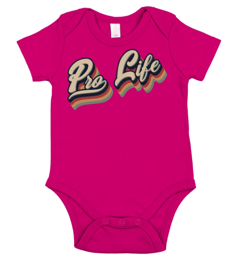 Retro Vintage Pro Life Typography Short Sleeve Baby One-Piece