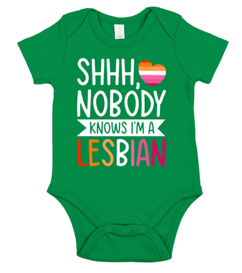 Shhh Nobody Knows I m a Lesbian LGBTQ Gay Pride Short Sleeve Baby One-Piece