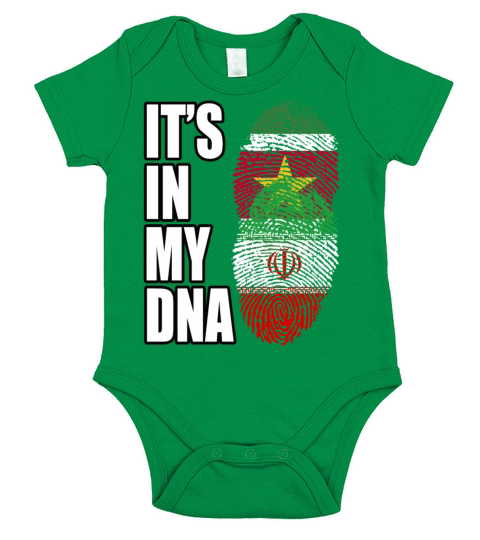 Surinamese And Iranian Vintage Heritage DNA Flag Short Sleeve Baby One-Piece