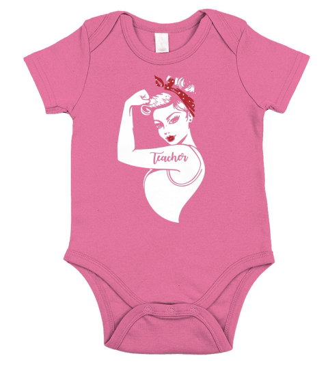 Teacher strong mom shirt Short Sleeve Baby One-Piece