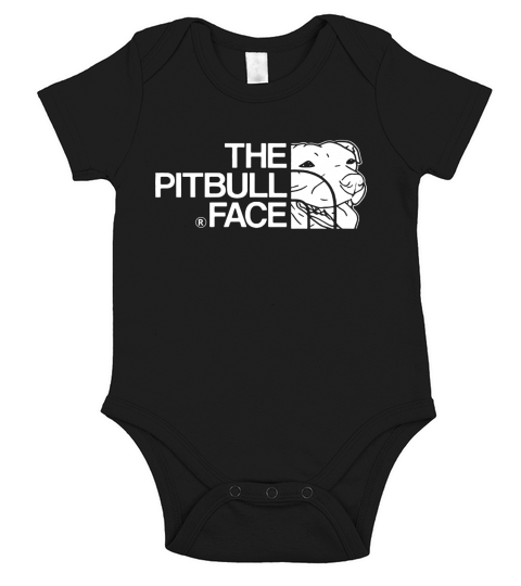 The Pitbull Face Funny Dog Pitbull T-shirts Short Sleeve Baby One-Piece