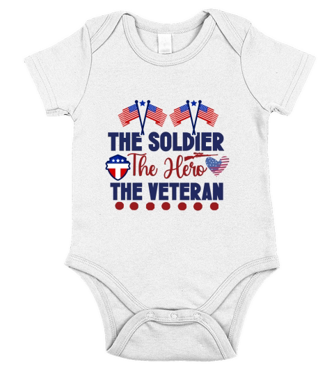 The Soldier The Hero The Veteran Short Sleeve Baby One-Piece