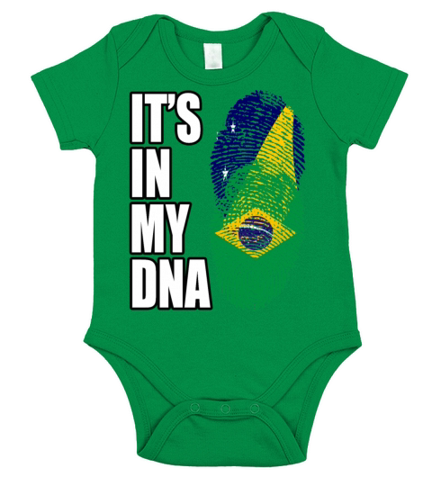 Tokelauan And Brazilian Mix Heritage DNA Flag Short Sleeve Baby One-Piece