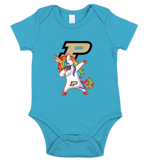 unicorn dabbing Purdue Short Sleeve Baby One-Piece