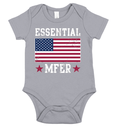 USA Essential MFER Worker American Flag Short Sleeve Baby One-Piece
