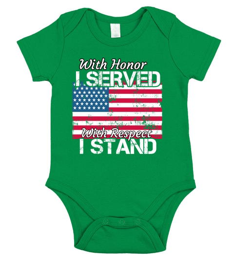 Veteran Shirt I Served I Stand for Our Anthem Flag Shirt Short Sleeve Baby One-Piece