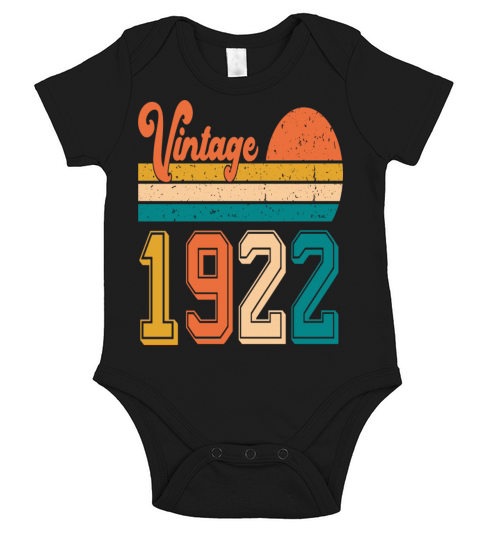 Vintage 1922 birthday gift Short Sleeve Baby One-Piece