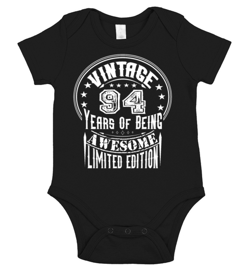 Vintage 94 Years Of Being Awesome Limited Edition Short Sleeve Baby One-Piece