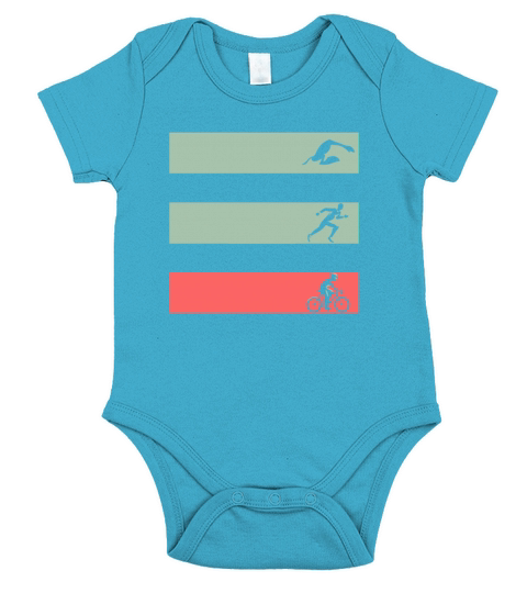 Vintage Swim Bike Run Short Sleeve Baby One-Piece
