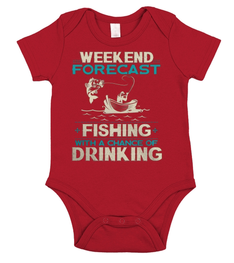 Weekend Forecast Fishing With A Chance Of Drinking Short Sleeve Baby One-Piece
