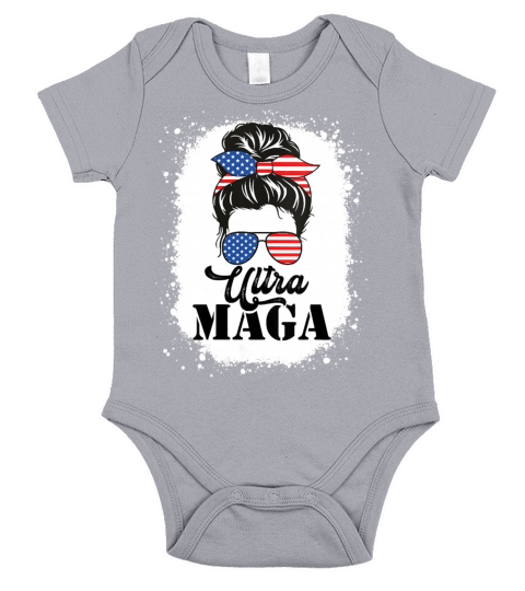 Womens Funny Ultra Maga Messy Bun Short Sleeve Baby One-Piece