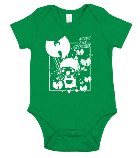 wutang is for the children white Short Sleeve Baby One-Piece