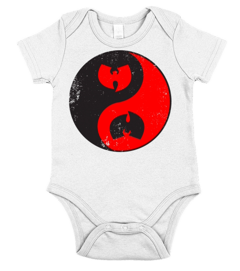 yin and yang wutang black and red Short Sleeve Baby One-Piece