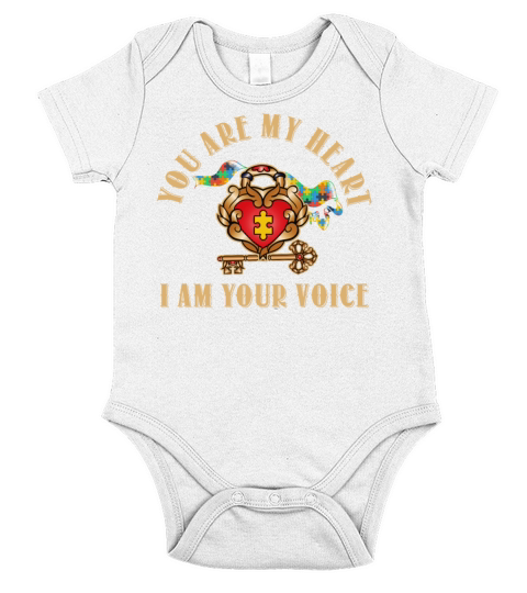 You Are My Heart I Am Your Voice Autism Awareness Short Sleeve Baby One-Piece