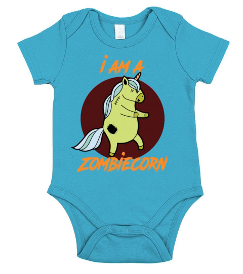 Zombie Unicorn Halloween Short Sleeve Baby One-Piece