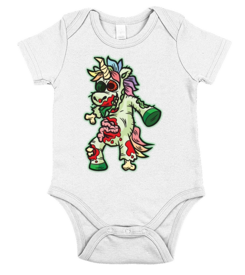 Zombie Unicorn Short Sleeve Baby One-Piece