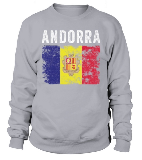 Andorra Flag Distressed - Andorran Flag Sweatshirt Unisex