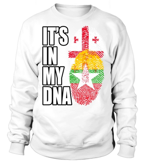 Georgian And Burmese Mix Heritage DNA Flag Sweatshirt Unisex