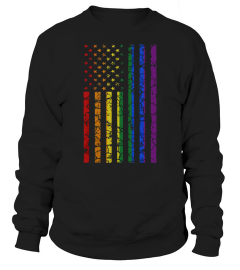 Rainbow American Flag LGBT USA for pride month 2019 Sweatshirt Unisex