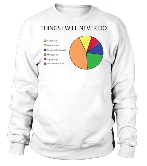 Things I will never do pie chart Sweatshirt Unisex