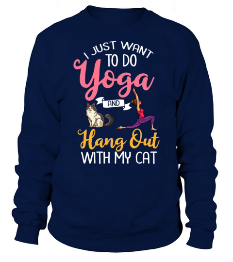 Yoga Cat Beginner Workout Poses Quotes Meditation Sweatshirt Unisex