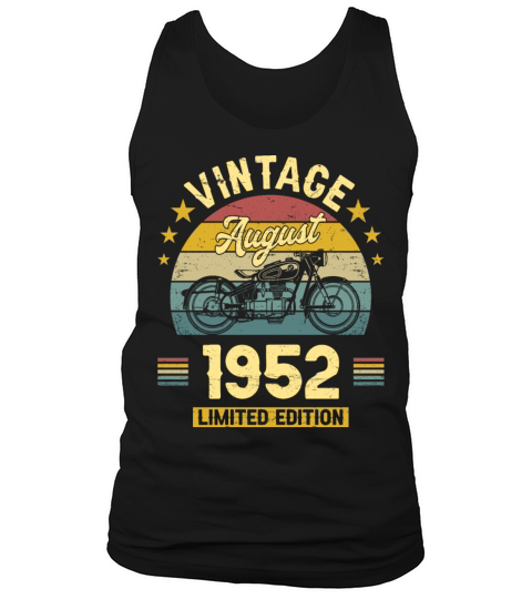 August 1952 70 Years Old Vintage 70th Birthday Tank Top Unisex