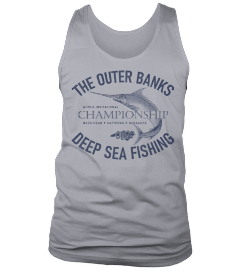 Outer Banks Deep Sea Fishing OBX Vintage Navy Blue Tank Top Unisex