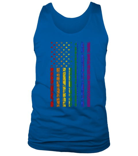 Rainbow American Flag LGBT USA for pride month 2019 Tank Top Unisex