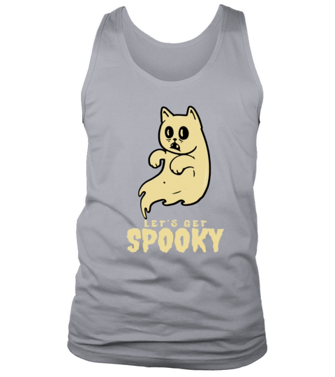 Vintage Let s Get Spooky Retro Ghost Cat Halloween Tank Top Unisex