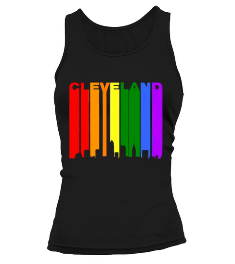 Cleveland Gay Pride Rainbow Cityscape LGBT Tank top Woman