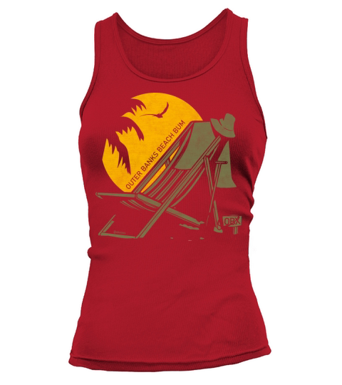 Outer Banks Beach Bum OBX Army Green Vintage Tank top Woman