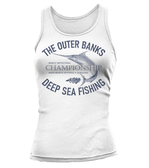 Outer Banks Deep Sea Fishing OBX Vintage Navy Blue Tank top Woman