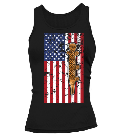 Vertical Flag Alligator Gar Fishermen Tank top Woman