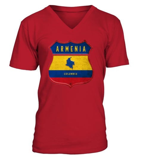 Armenia Columbia coat of arms design V-Neck T-shirt