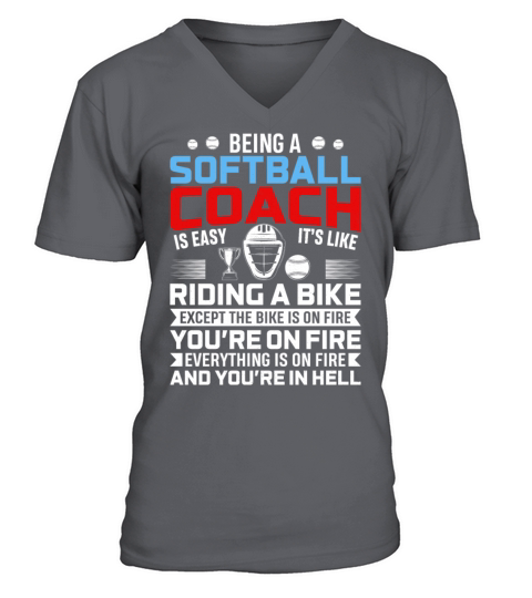 Being a Softball Coach Is Easy - Softball Trainer V-Neck T-shirt